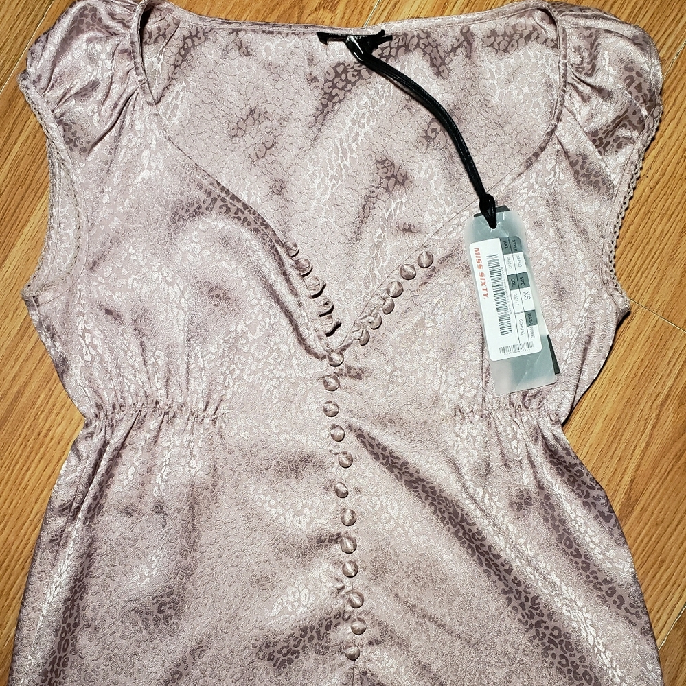 Miss Sixy Button Down Pink Shirt